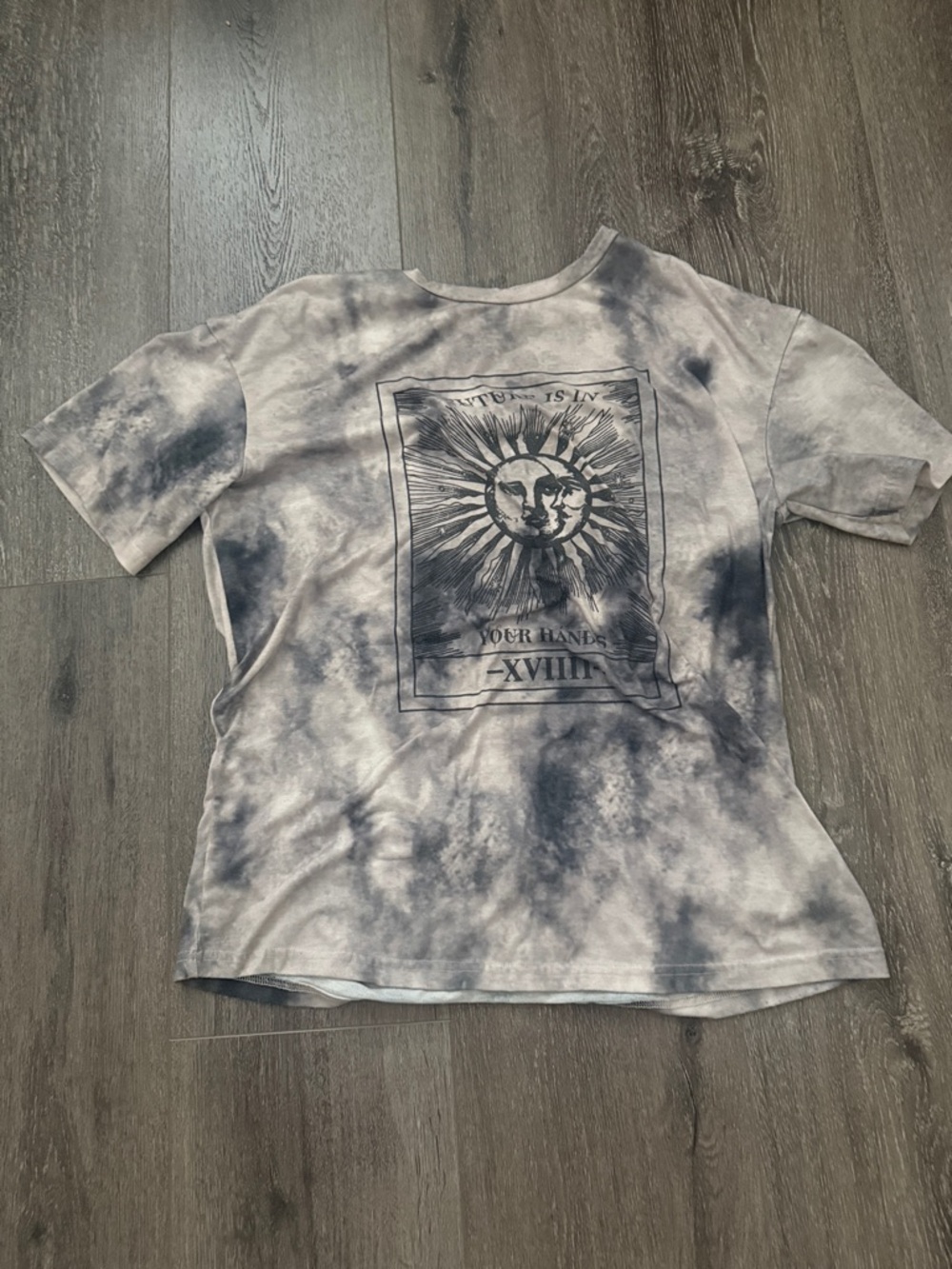 SHEIN Light Gray Tee with Black Label